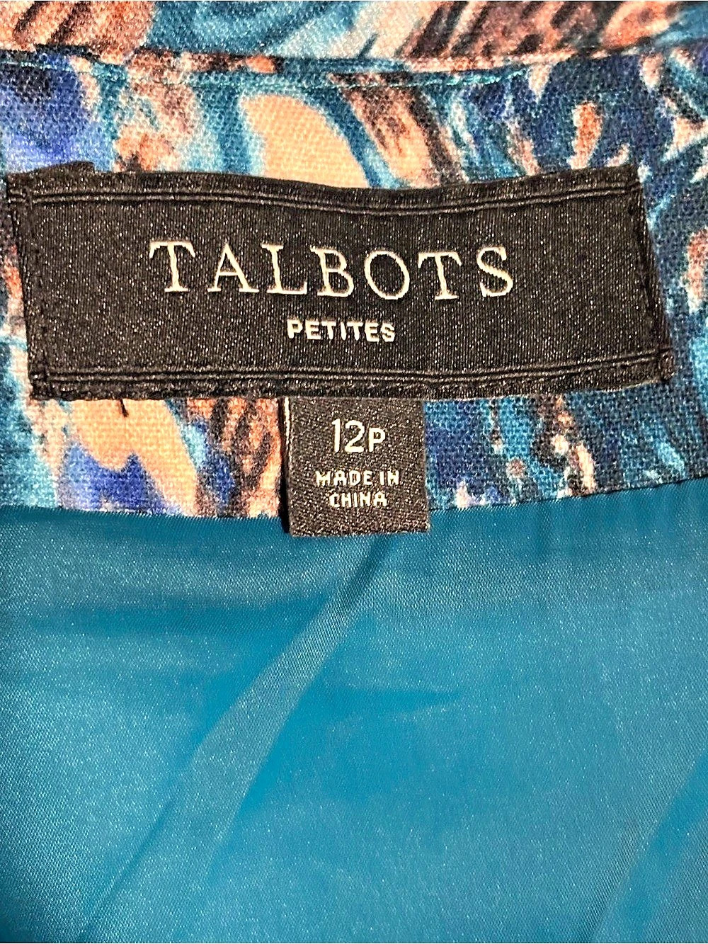 Talbots Peacock Feather Print Pencil Skirt 12P - Picture 4 of 7